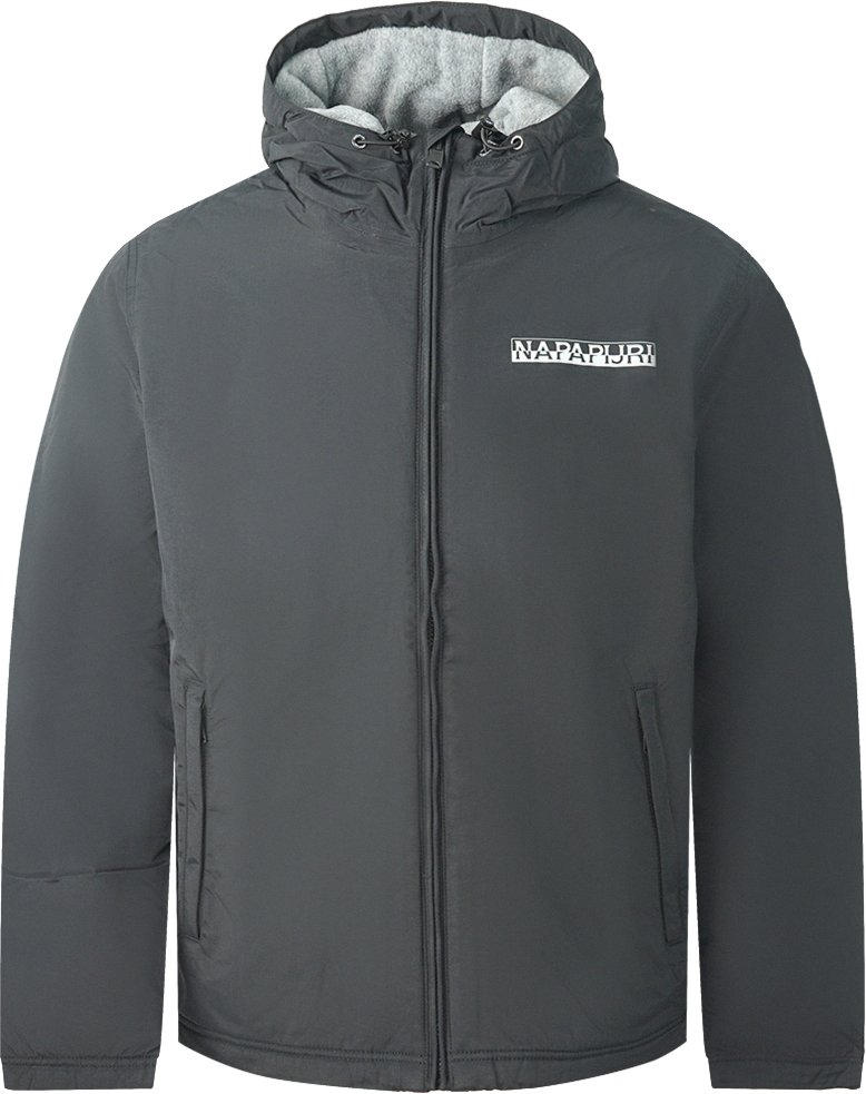 Thumbnail - Napapijri A-Ice Schwarz Kapuzen Fleece Jacke