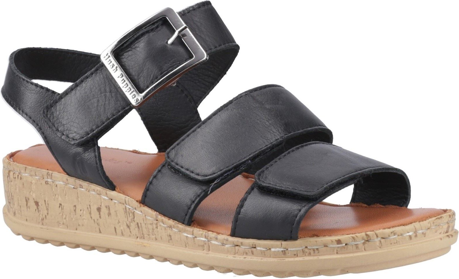 Hush Puppies Eliana Sandale Leder Damen schwarze Sandalen