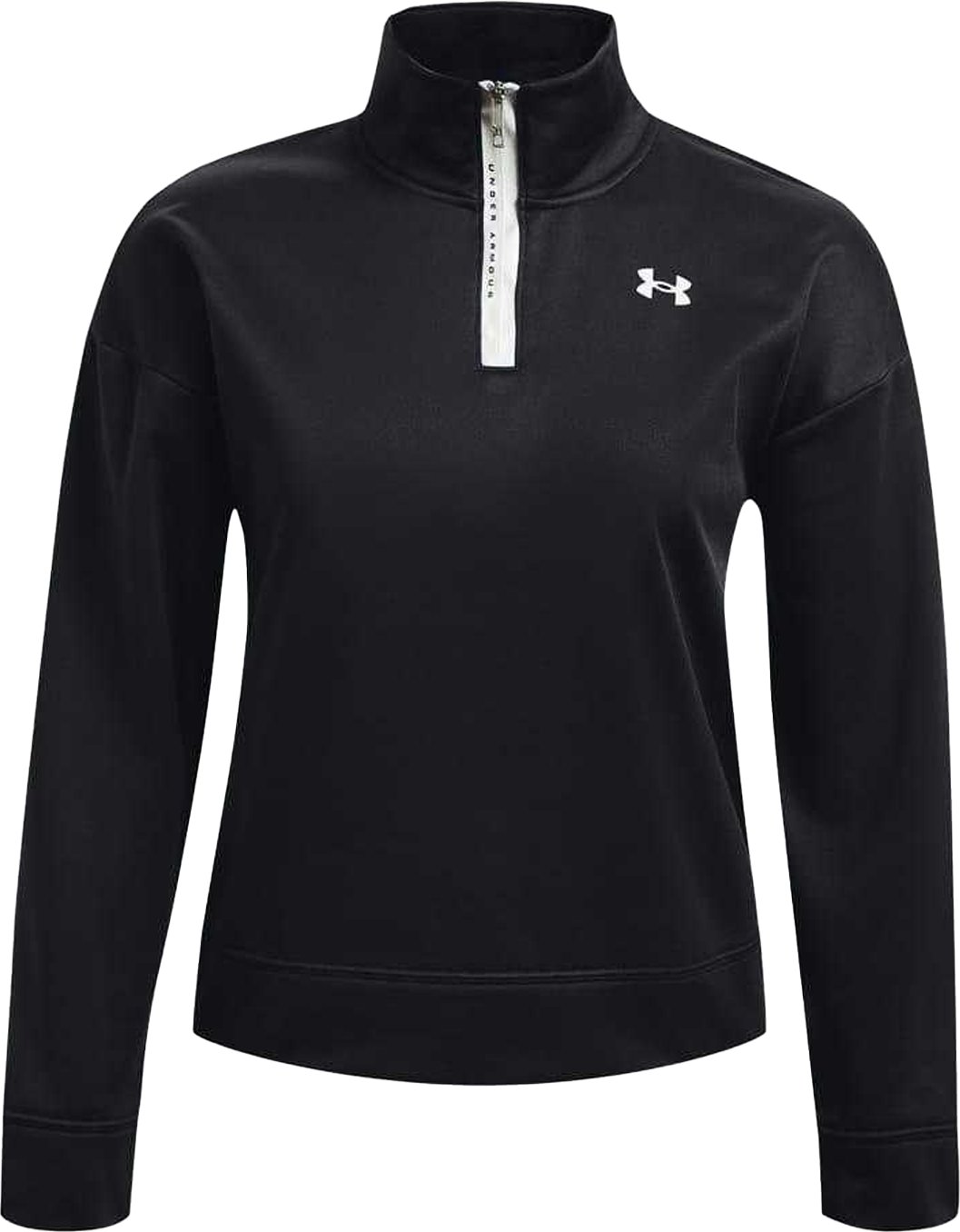 Under Armour - Oberteil für Damen, mit kurzem Reißverschluss, Fleece (Schwarz)