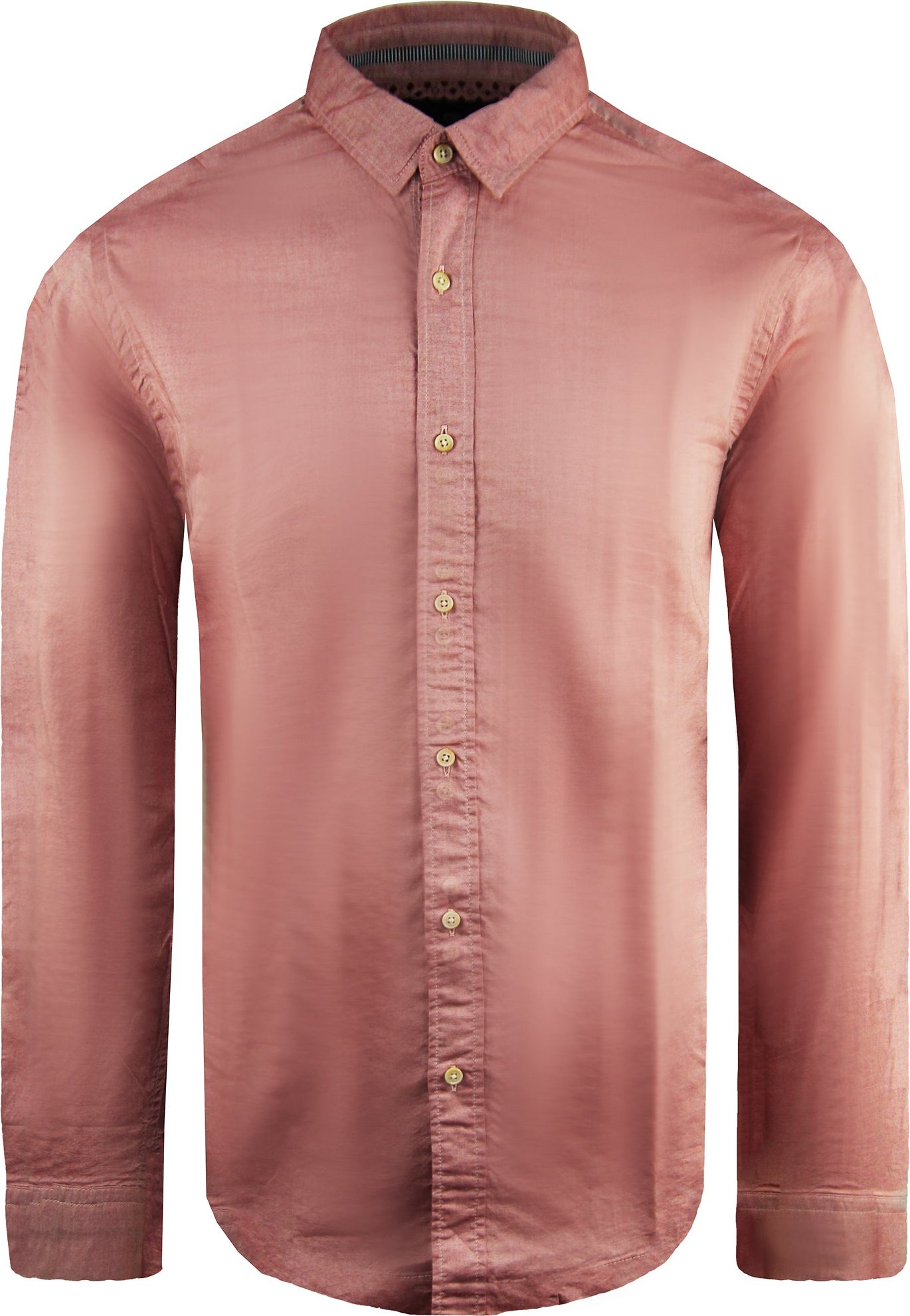 Scotch & Soda Slim Langarm Plain Pink Herren Baumwollhemd