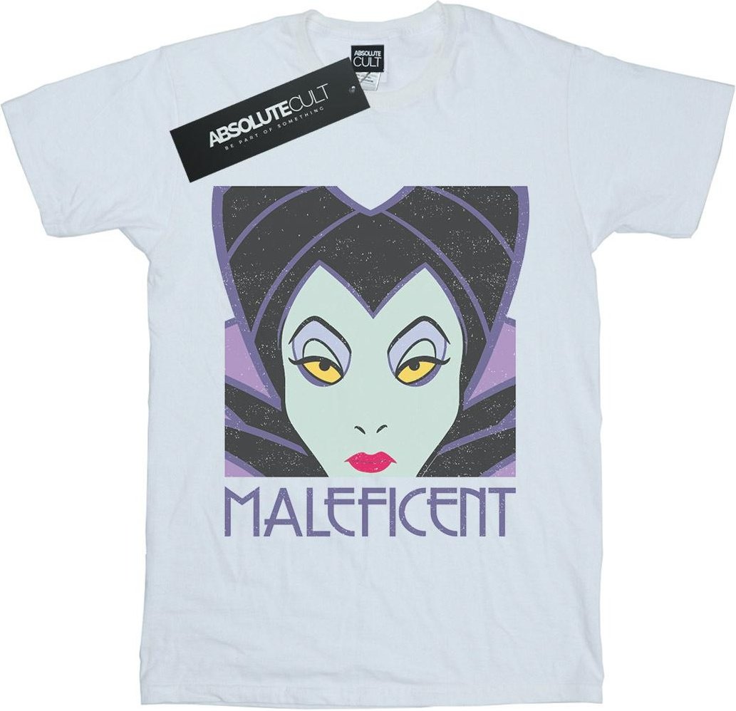Disney - "Maleficent Cropped Head" T-Shirt für Damen (Weiß)