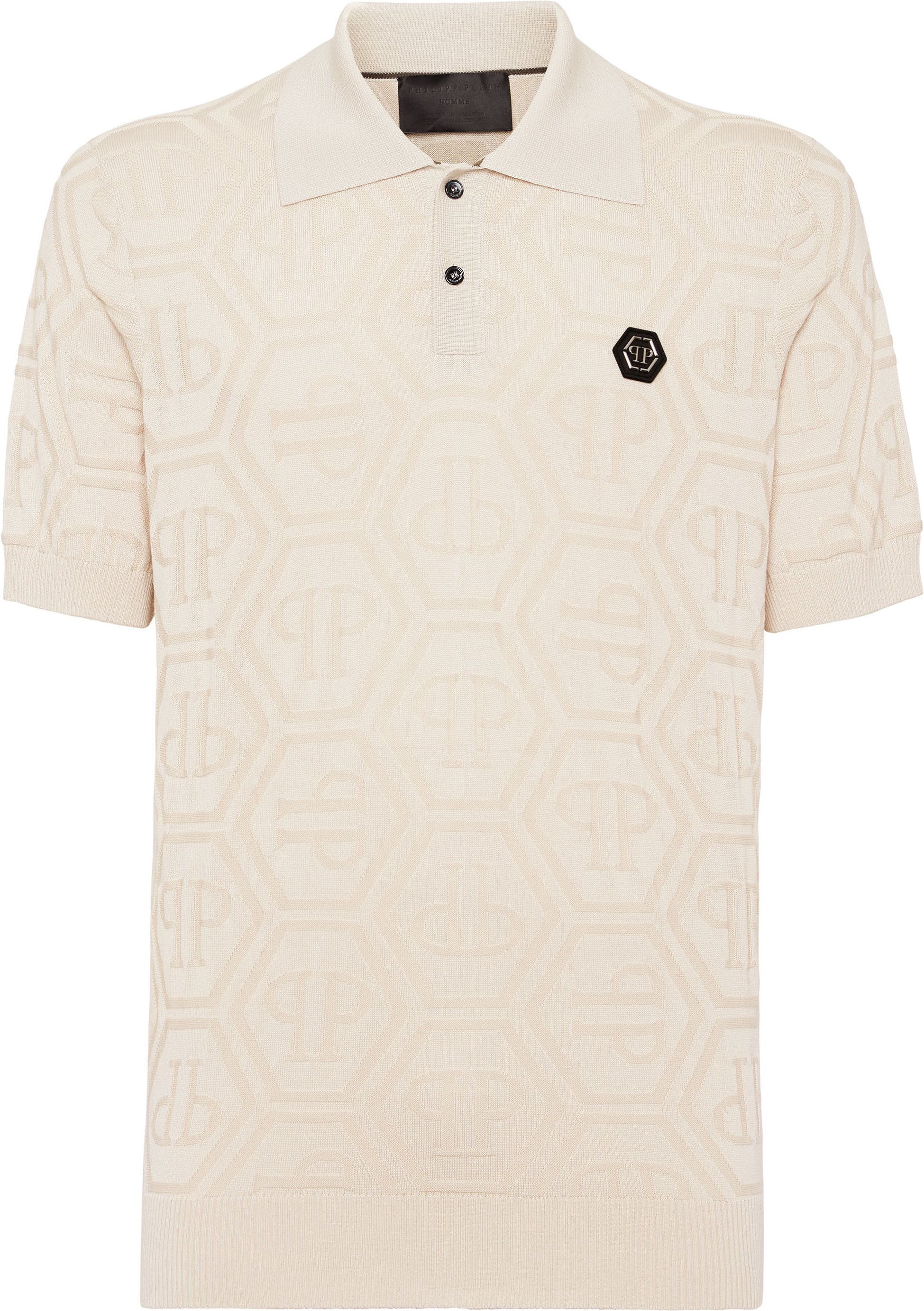 Jacquard Silk Wool Pullover Polo-Neck Ss Monogram