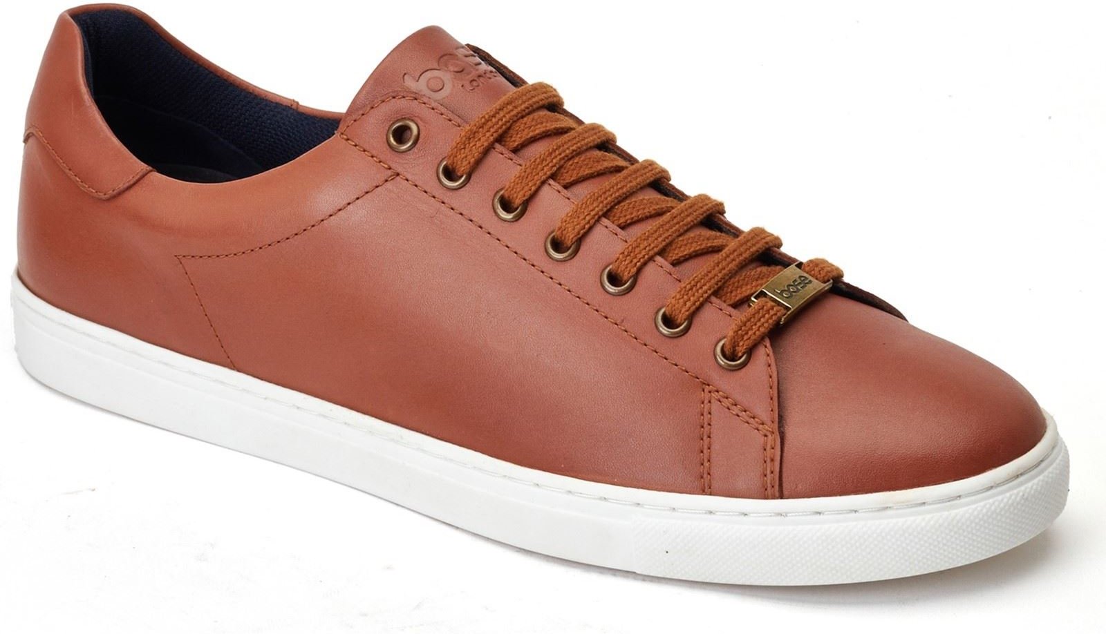 Base London Tucker Ledersneaker für Herren in verbranntem Braun.