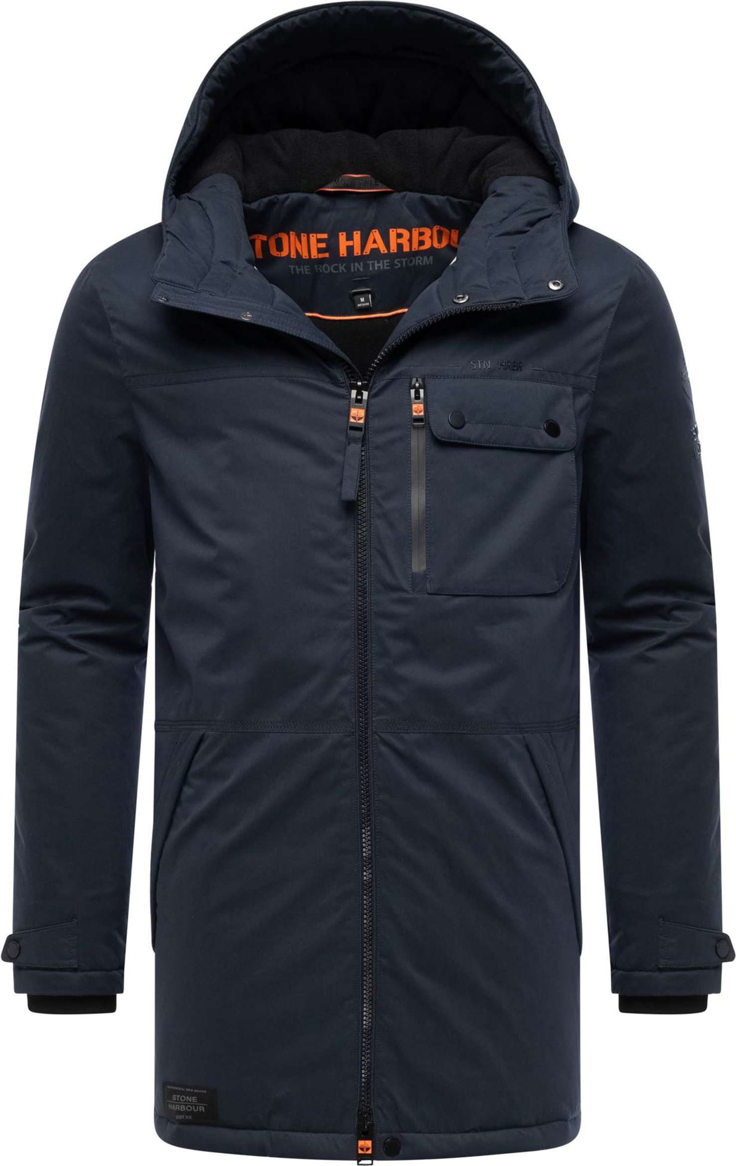 Stone Harbour Herren Winterparka Fintaan mit Fleecefutter & 2-Wege-Reißverschluss