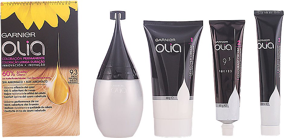 Olia Coloración Permanente #9,3 Rubio Muy Claro Dorado Set 4 pz