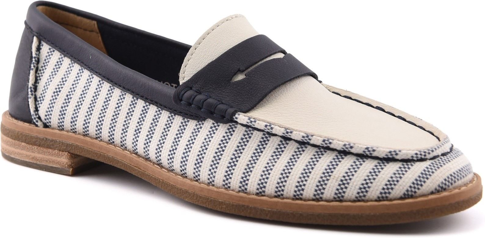 Sperry Port Driving Textil Damen Loafer Weiß/Navy Standard