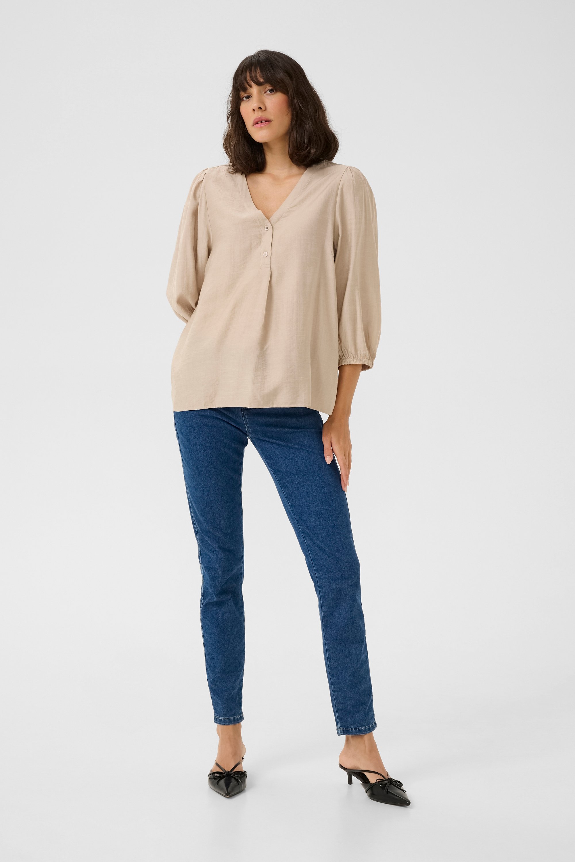 Langarm-Bluse Regular fit Feather Grey CC grey