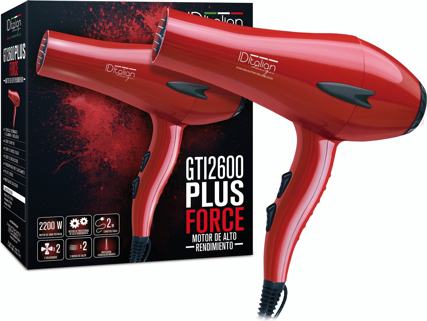 Haartrockner GTI 2600 Force Plus - 2200 W - rot