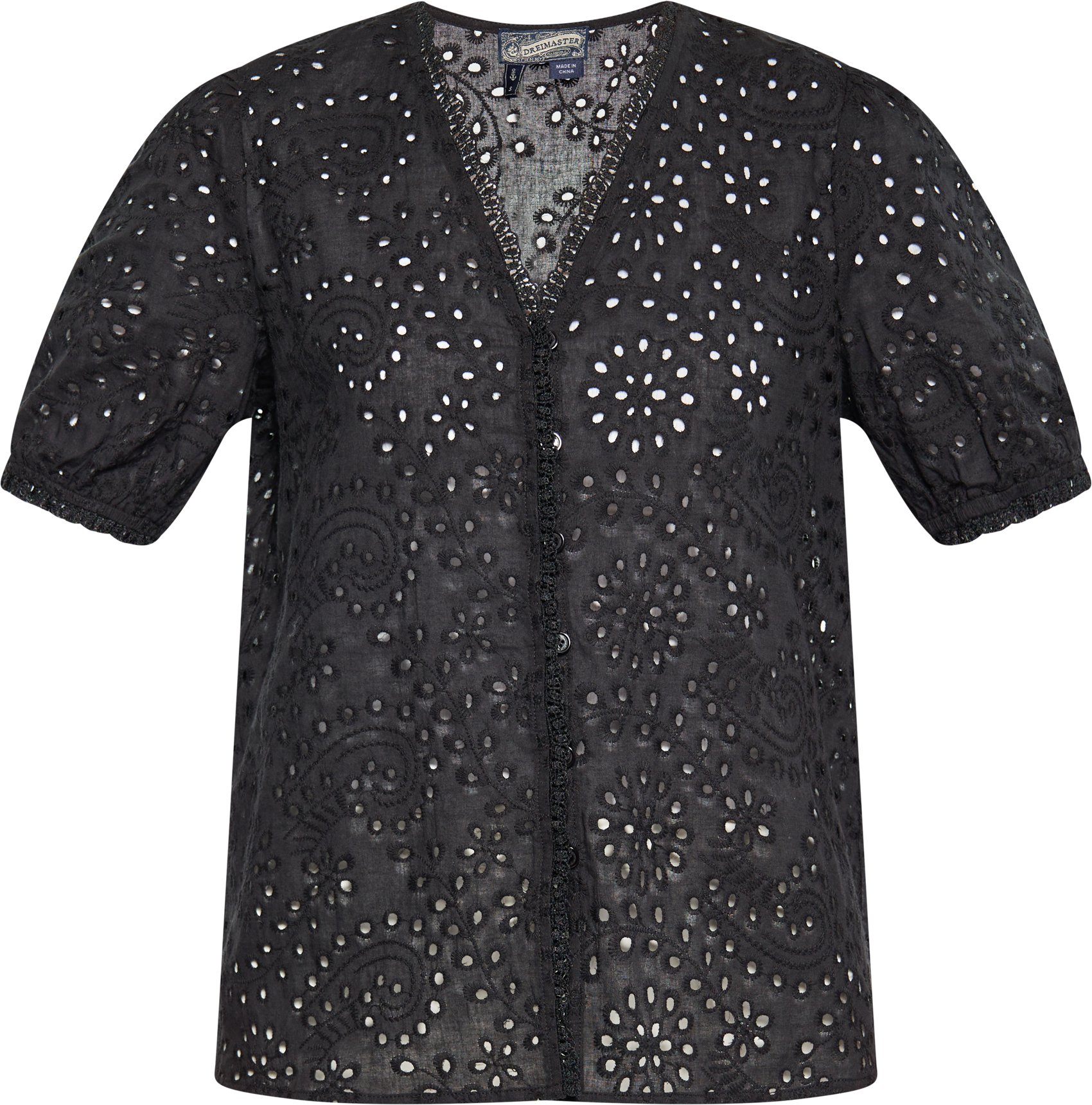 Dreimaster Bluse Damen schwarz