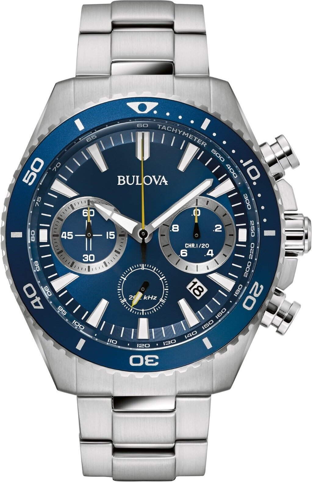 Bulova Marine Star Herren Silber Uhr 98B393