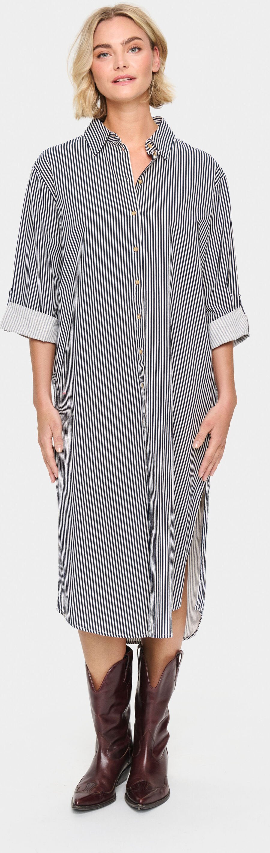 Kleid Lockere Passform Ice Nightsky Stripe white blue
