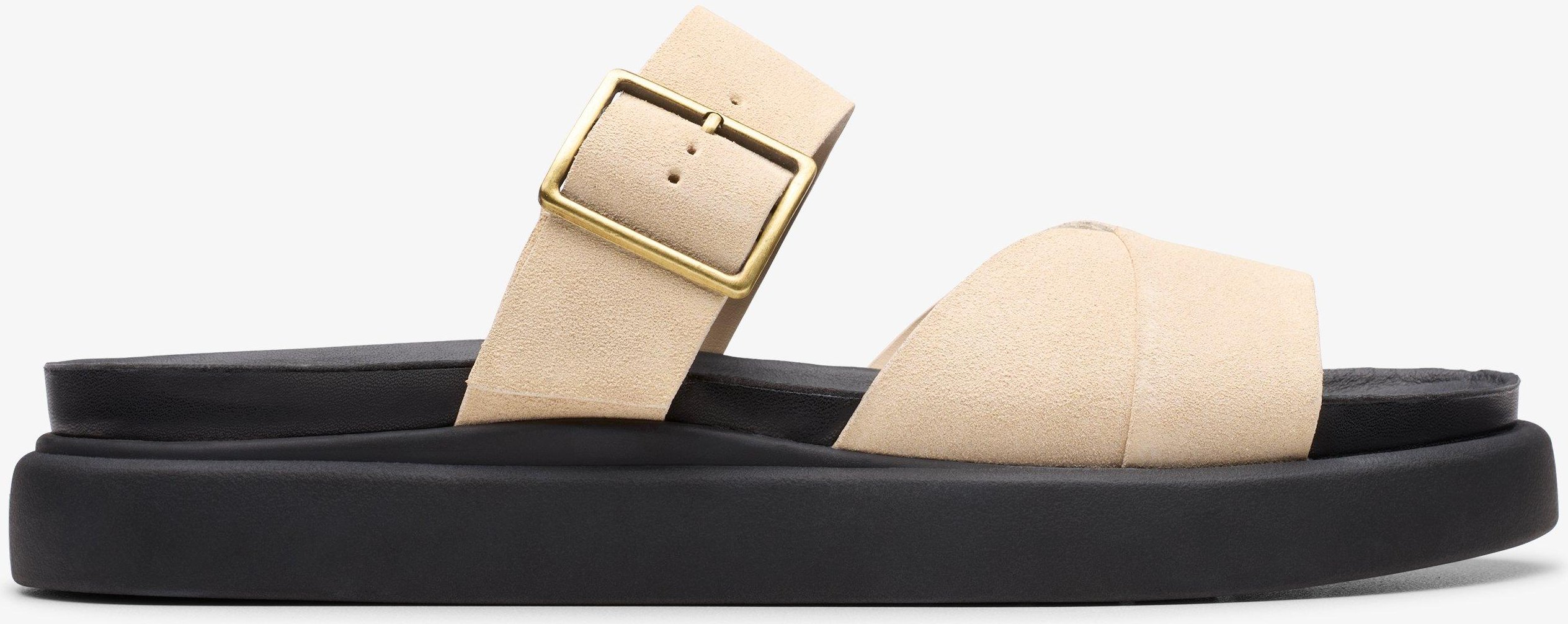 Aristella Mules Ecru Wildledersandalen