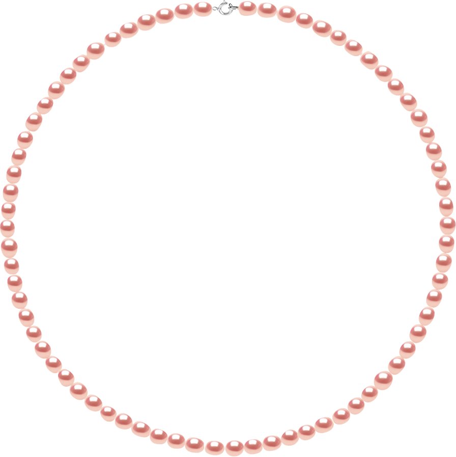 DIADEMA - Halskette - Echte Süßwasserperlen - Weiß - Rosa - Weißgold