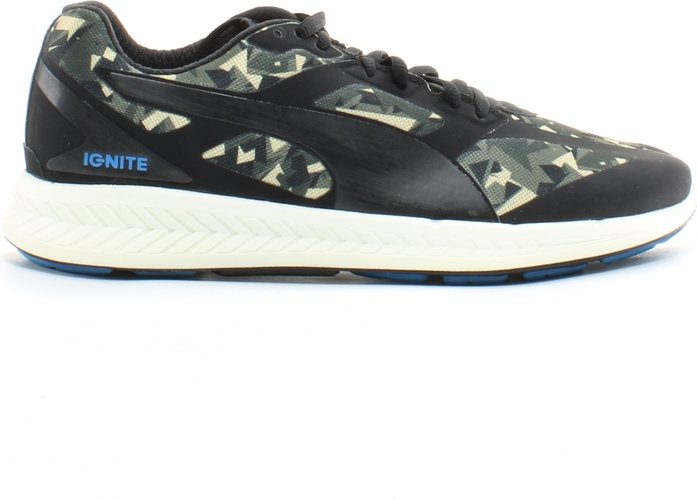 Puma Ignite gebrochene schwarze synthetische Herren Schnürtrainer 188733 02