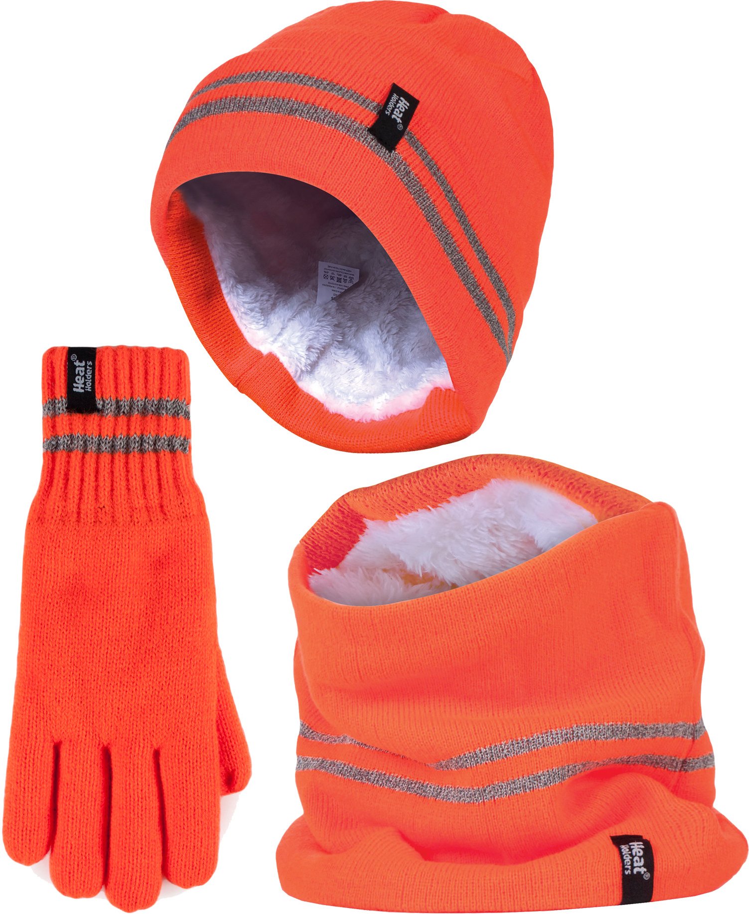 Hi Vis Mütze, Halswärmer & Handschuhe Set | Wärmehalter | Reflektierende Arbeitskleidung Set für extrem kaltes Wetter - ...