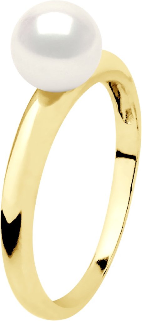 Armreifring – Gelbgold – echte Süßwasser-Zuchtperle, rund 6–7 mm