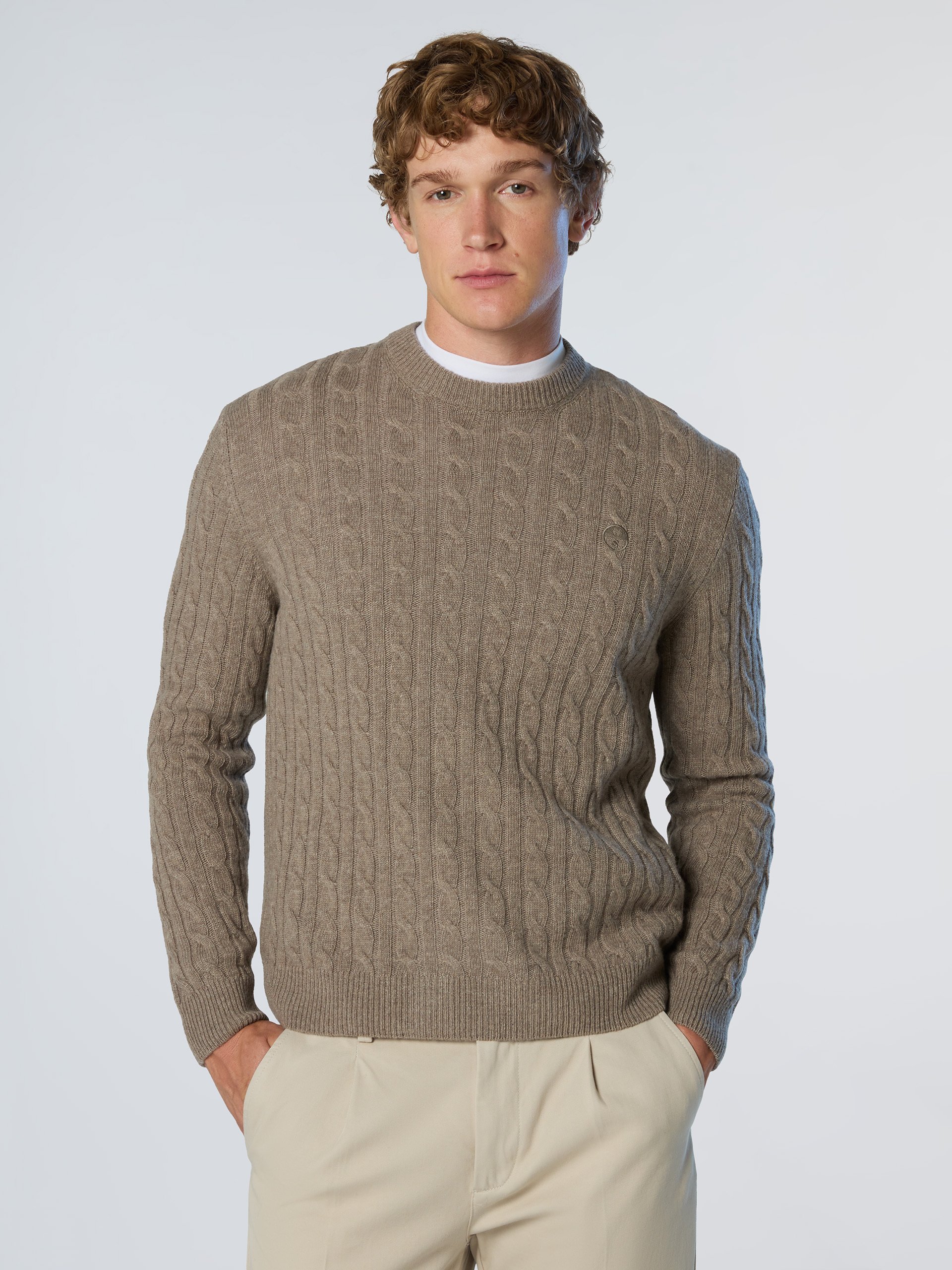 North Sails Pullover Rundhalsausschnitt mit Zopfmuster