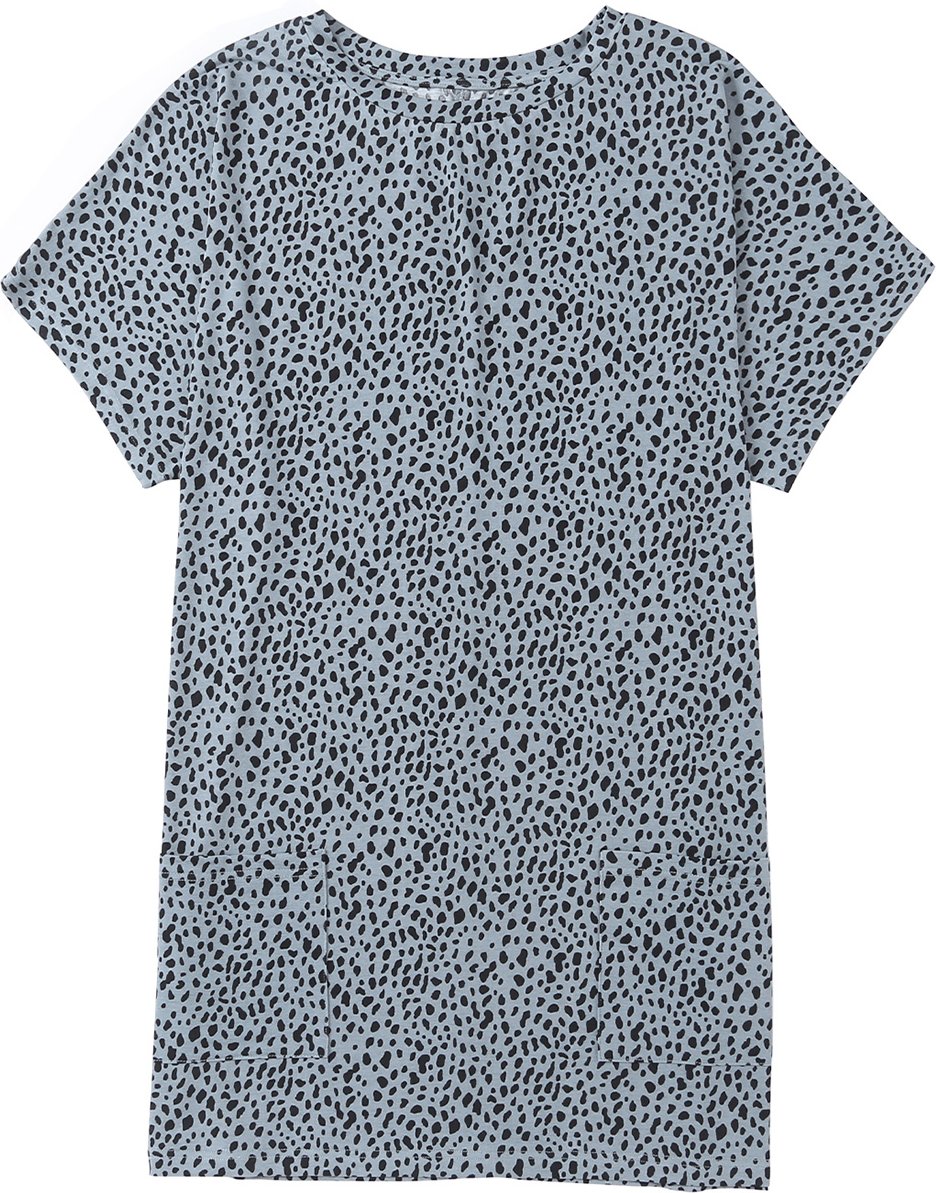 Thumbnail - Graues Leopardmuster Tunika-Top mit seitlichen Taschen