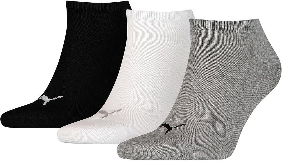 Puma Unisex Sneakersocken für Erwachsene, 3er-Pack (Grau/Weiß/Schwarz)
