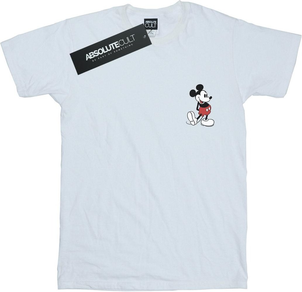 Disney Herren Mickey Mouse Kickin Retro Chest T-Shirt (Weiß)