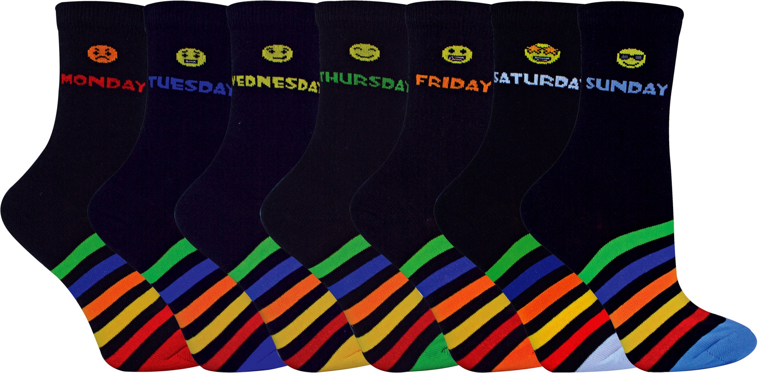 Kinder Neuheit Tage der Woche Socken | 7 Paare | Für Jungen & Mädchen