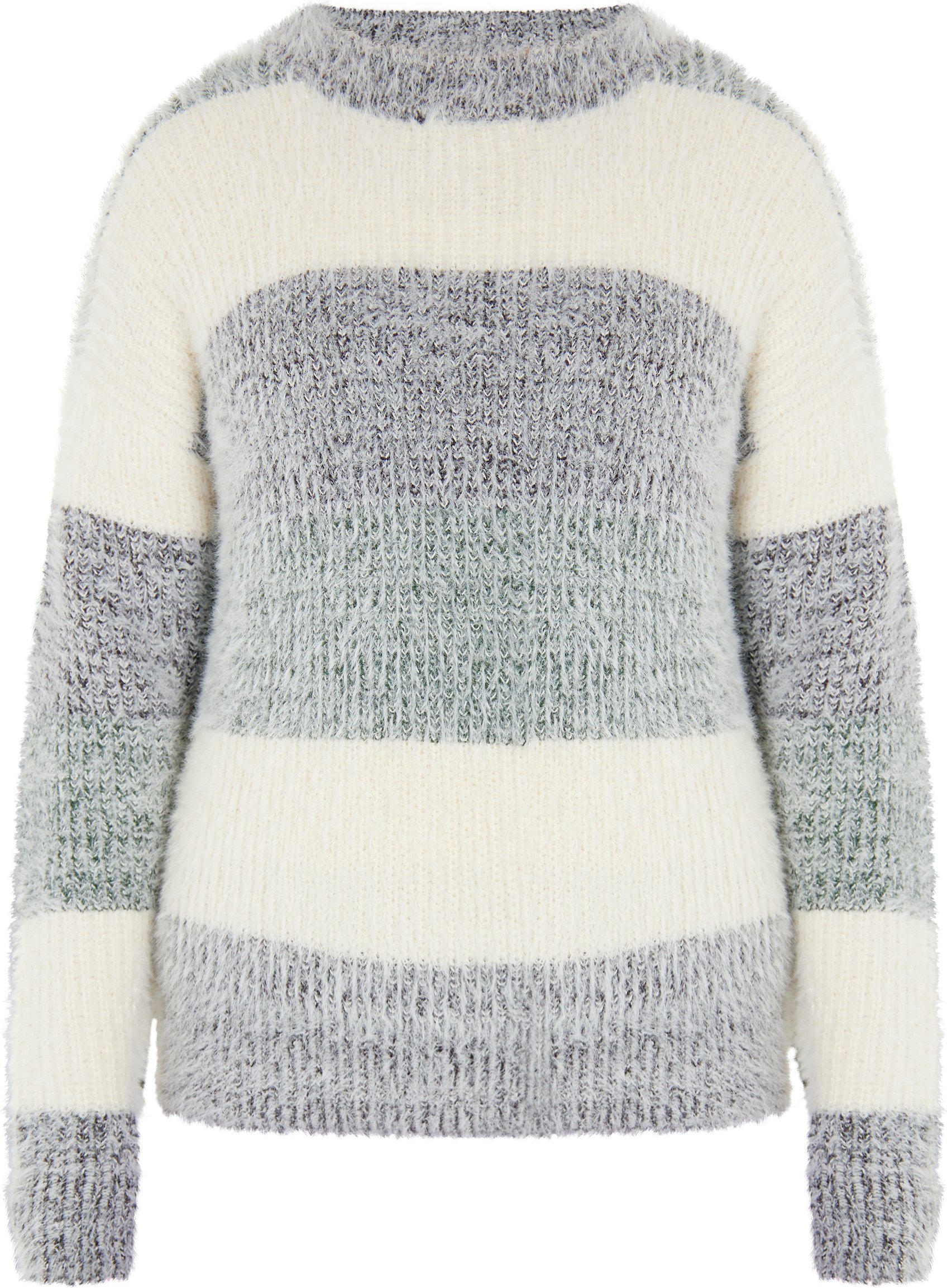 Mymo Strickpullover Damen Creme Mehrfarbig