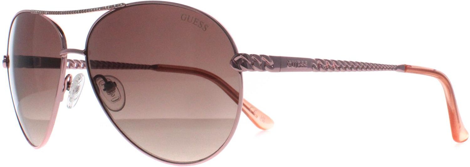 Guess Aviator Womens Glänzend Rose Gold Braun Gradient GU7470-S