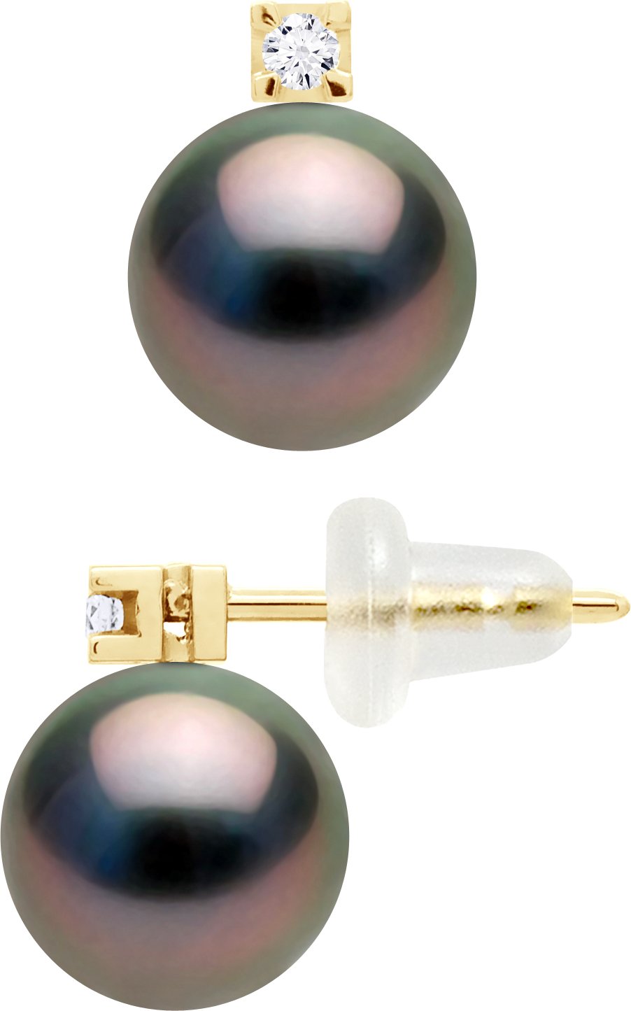 DIADEMA - Ohrringe - Diamanten - Gelbgold und echte Tahiti-Perlen