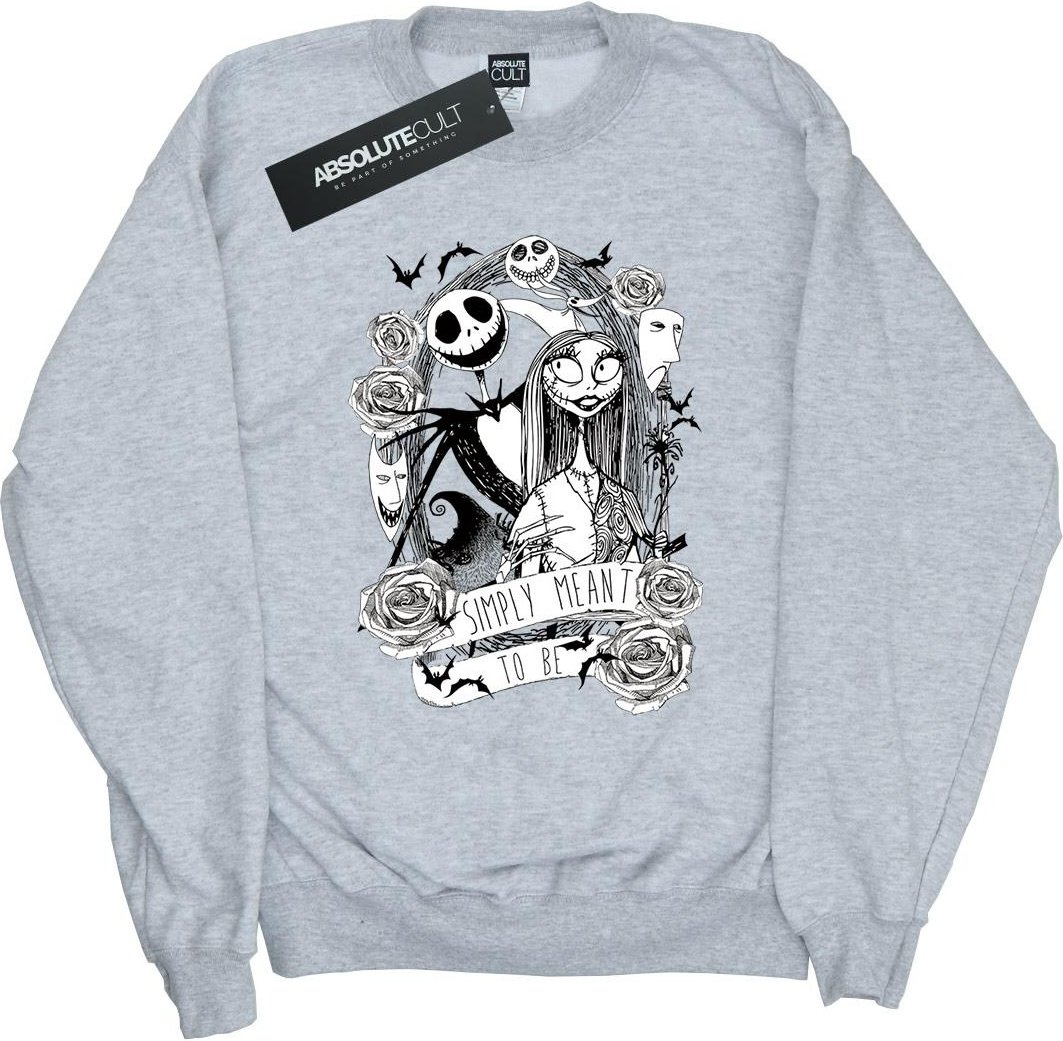 Disney - "Nightmare Before Christmas Simply Meant To Be" Sweatshirt für Mädchen (Grau)