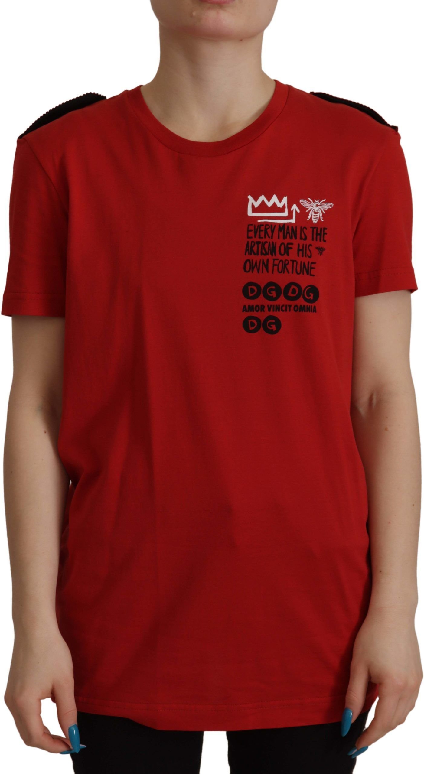 Dolce Gabbana Tsh7845 Rotes Grafik-T-Shirt
