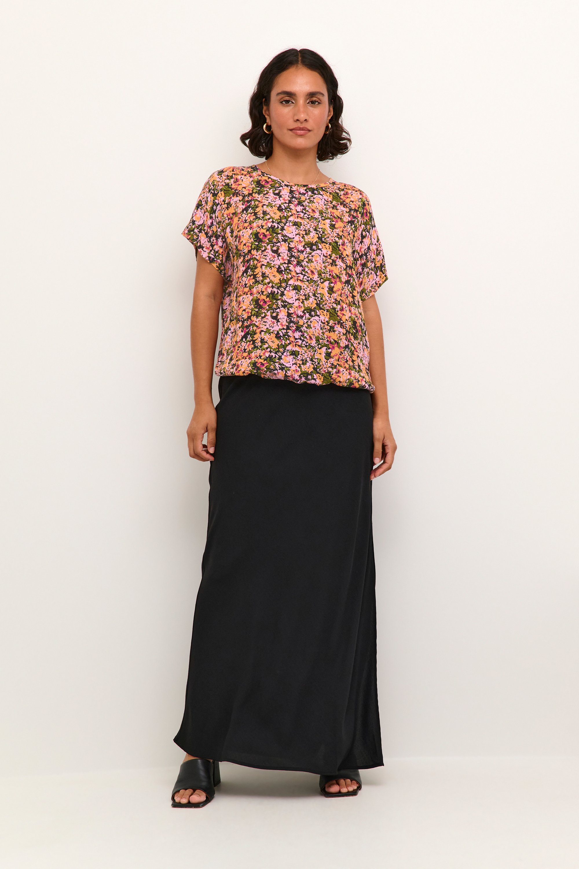 Ärmellose Bluse Loose fit Melon/Pink Abstract Flower floral