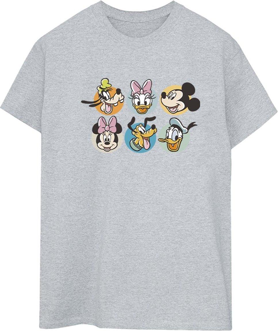 Disney - "Mickey Mouse And Friends Faces" T-Shirt für Damen (Grau)