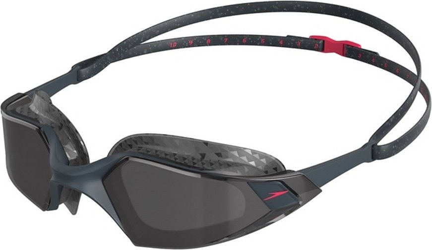 Speedo - "Aquapulse Pro" Schwimmbrille Rauch-Grau für Herren/Damen Unisex (Grau/Rot)