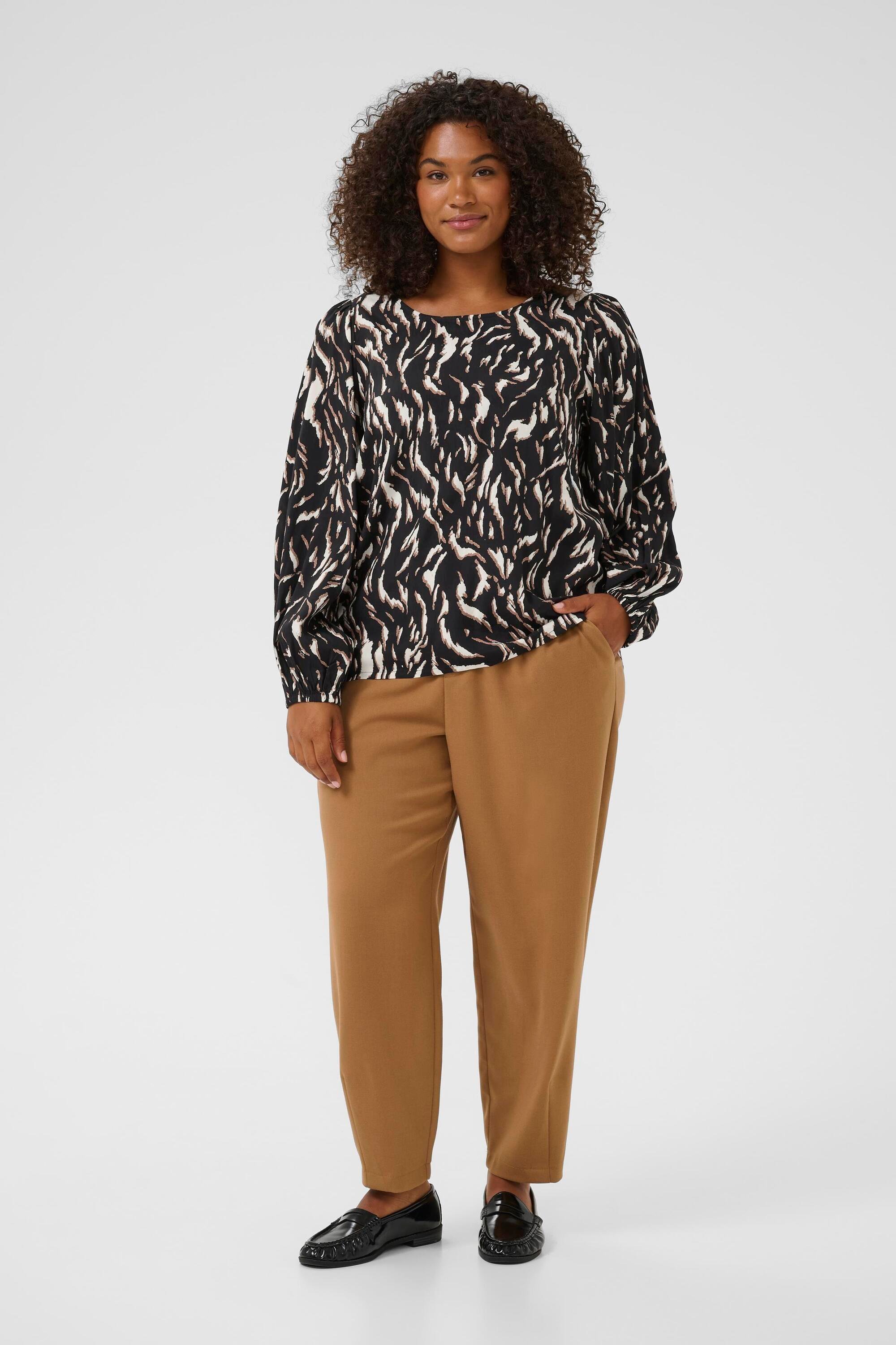 Langarm-Bluse KCmilina Langarm-Bluse Regular fit black brown