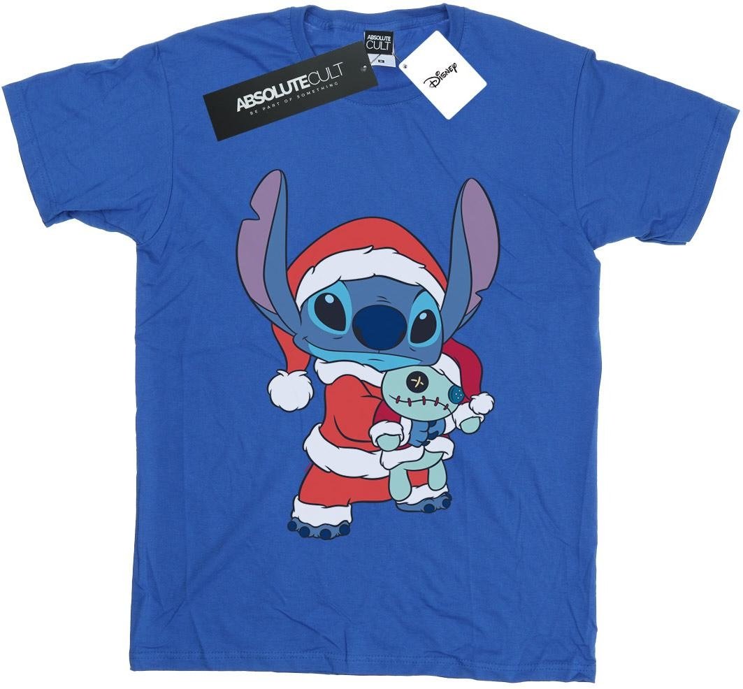 Disney Damen/Damen Lilo und Stitch Stitch Weihnachten Baumwolle Boyfriend T-Shirt (Königsblau)