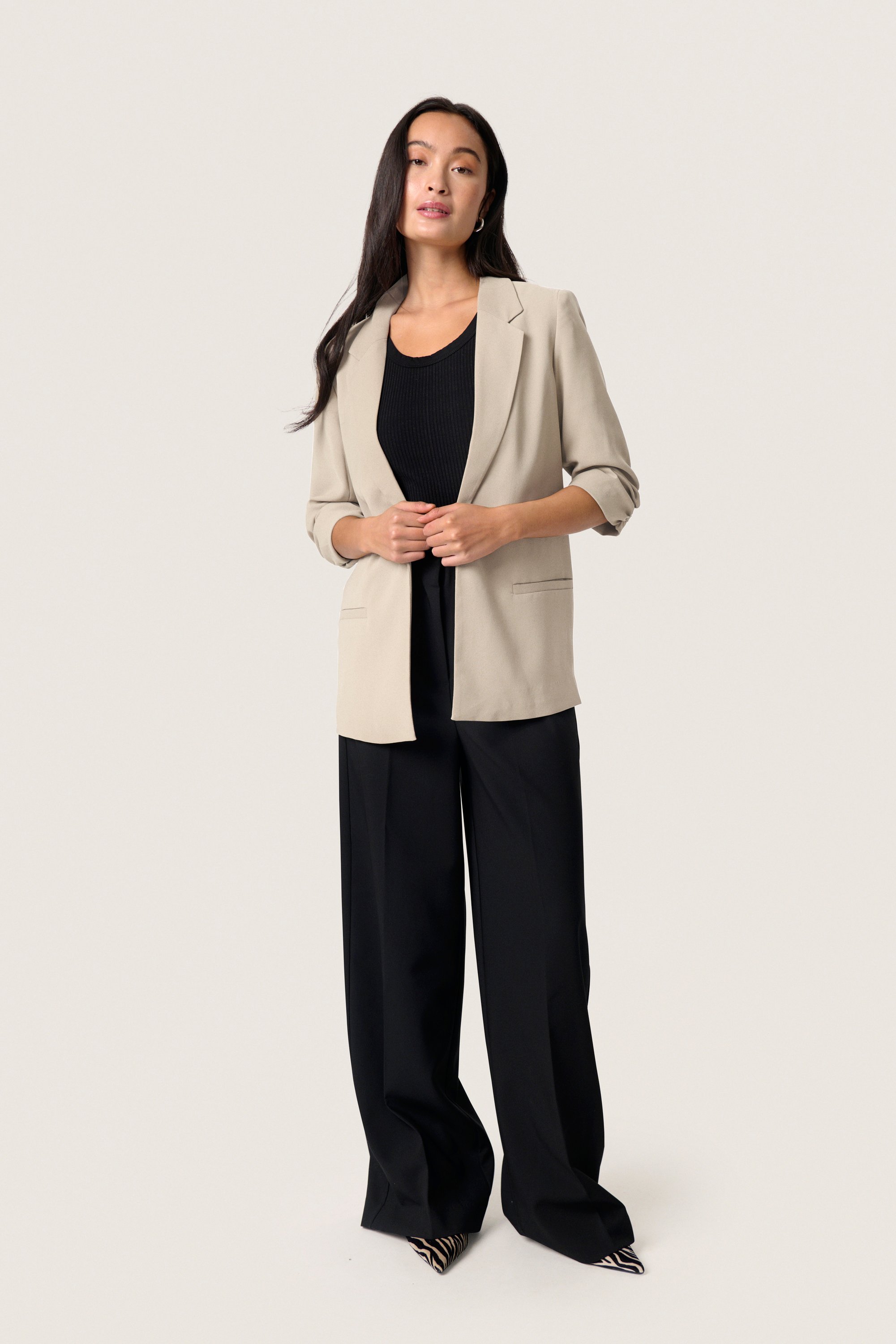 Blazer Gerade Passform Ancient Scroll beige