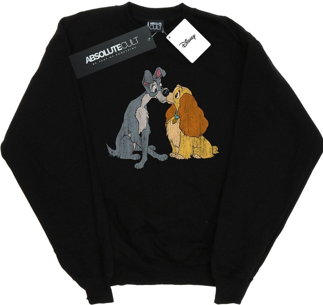 Disney - "Lady And The Tramp Distressed Kiss" Sweatshirt für Damen (Schwarz)