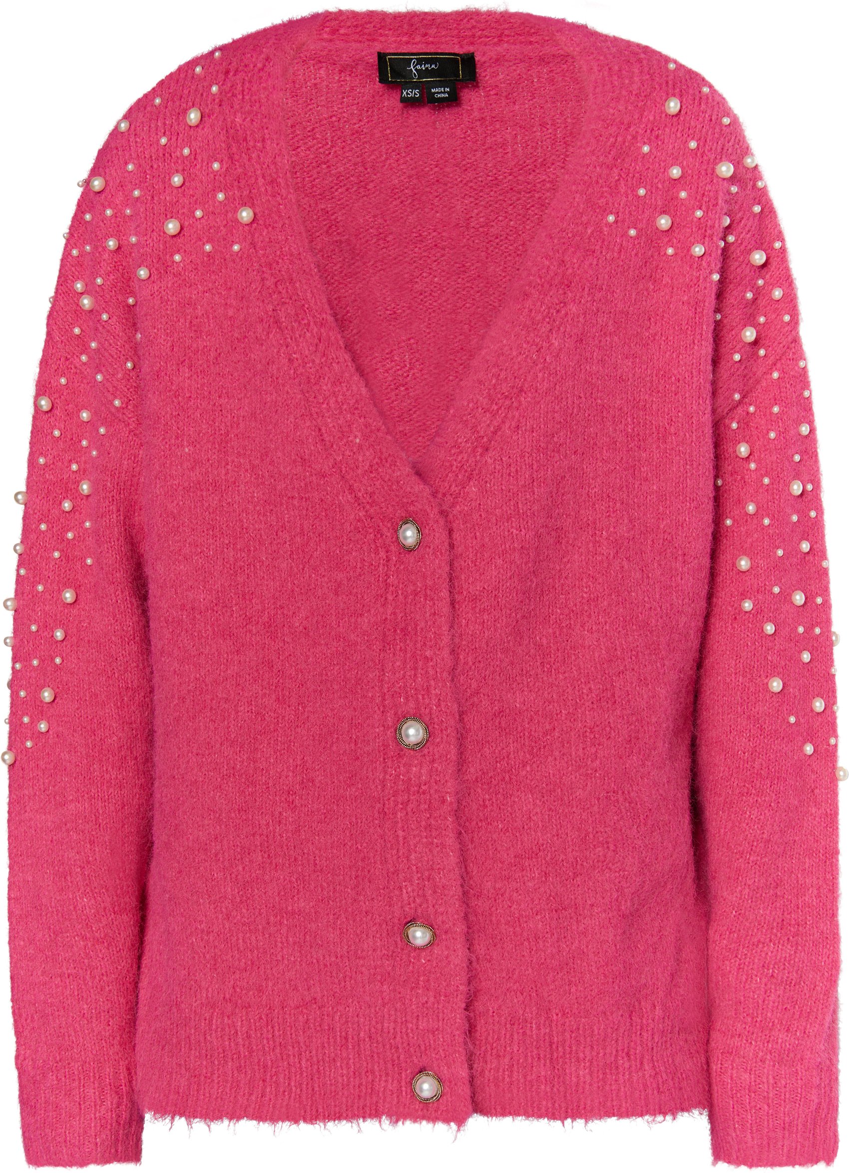 Faina Strickjacke mit Perlen Damen Rosa