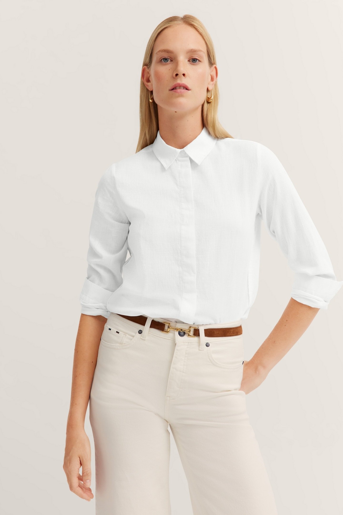Thumbnail - Bugatti Damen Hemdbluse aus Baumwoll-Leinen-Mix