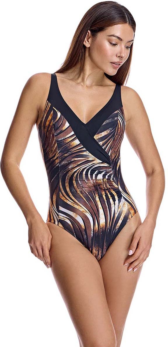 Badeanzug mit V-Ausschnitt W251273 Damen