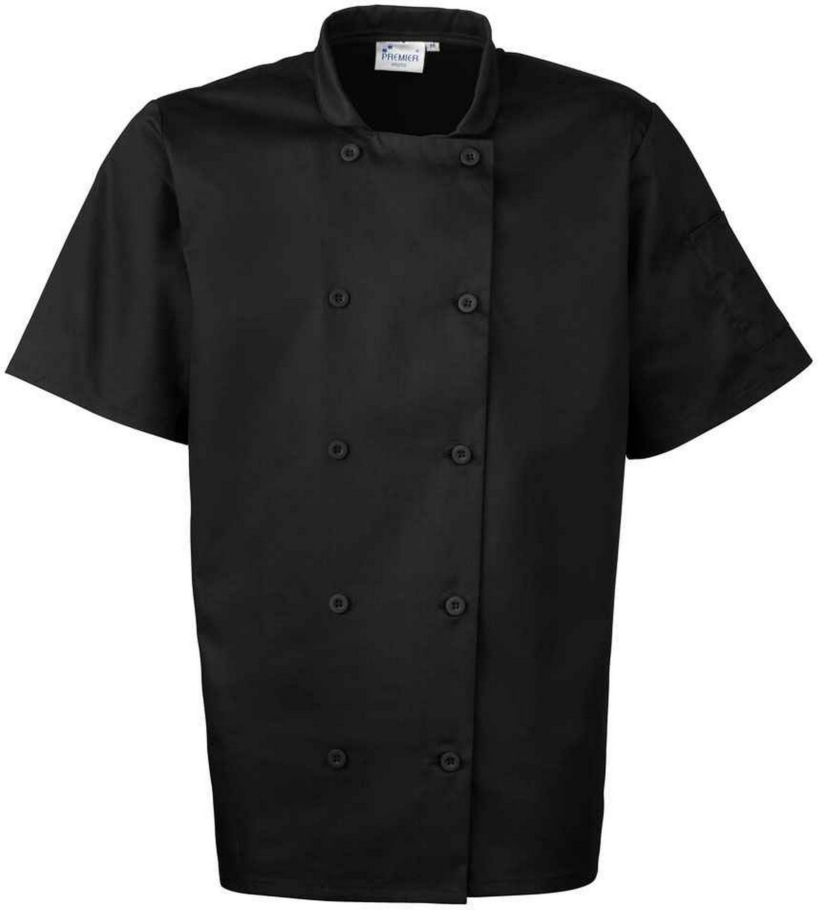 Premier - Kochjacke für Herren kurzärmlig (Schwarz)