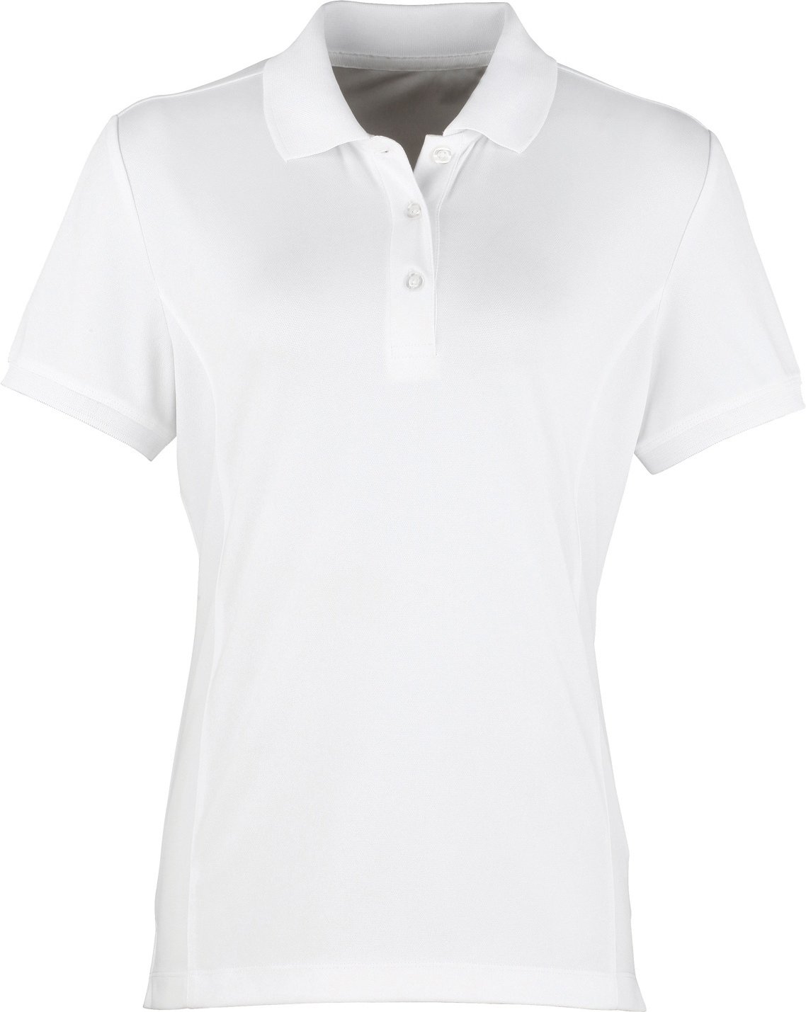Premier Damen Coolchecker Piqué Polo-Shirt / Polohemd, Kurzarm (Weiß)