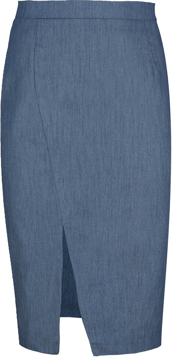 Blauer Bleistiftrock im Denim-Stil