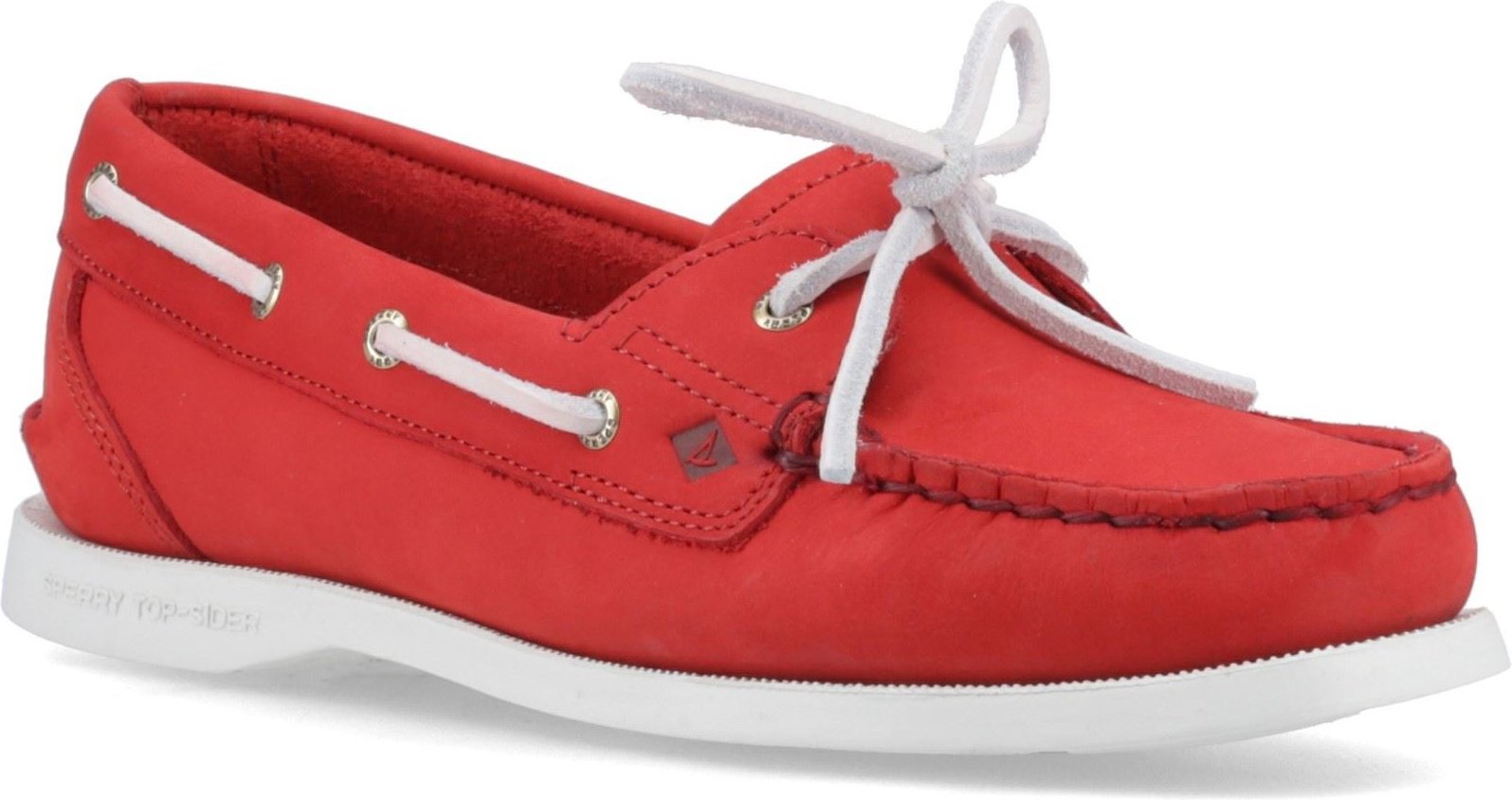Sperry Authentic Original 1 Eye Damen Bootsschuhe Aus Rotem Leder