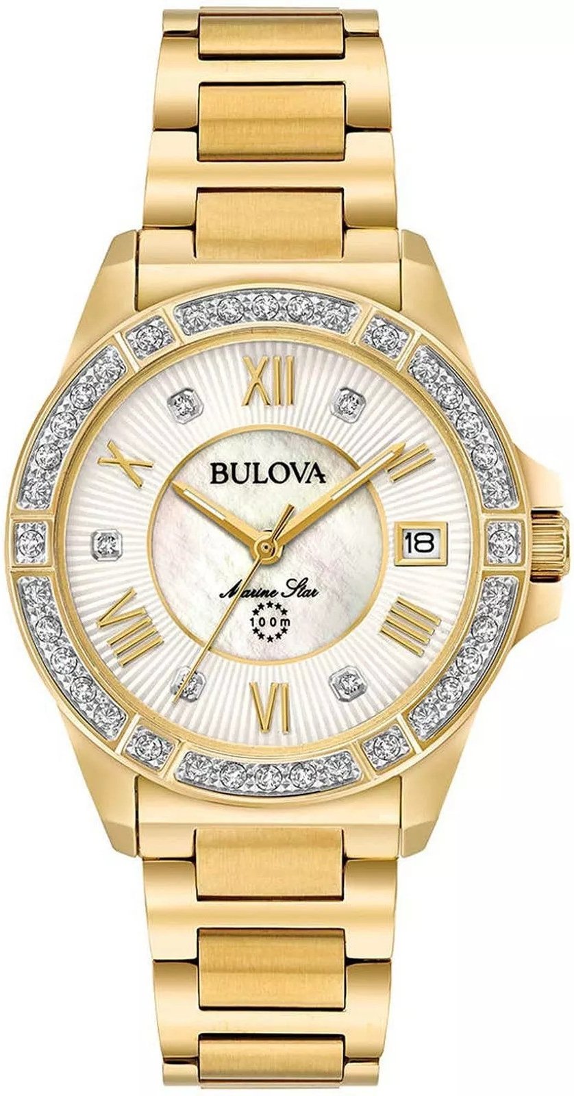 Bulova Marine Star Damen Gold Uhr 98R235