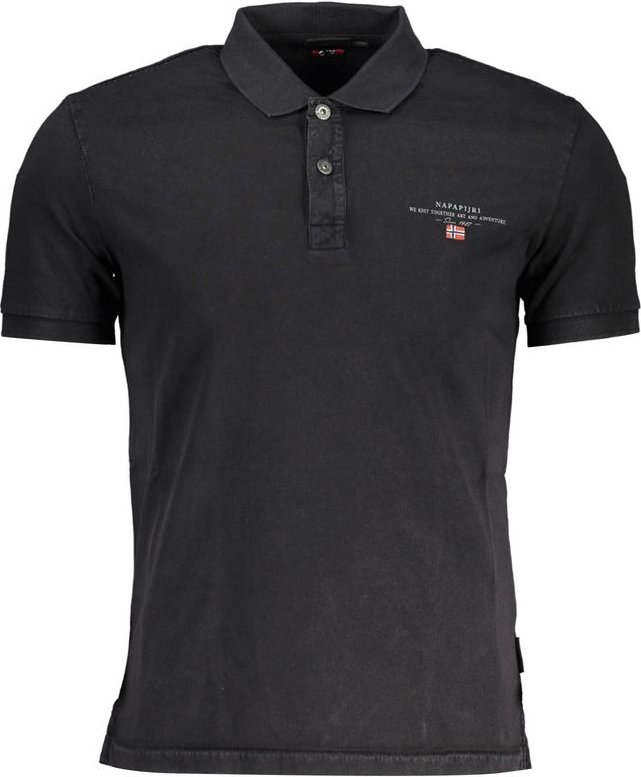 Napapijri Schwarzes Baumwoll Herren Polo Shirt