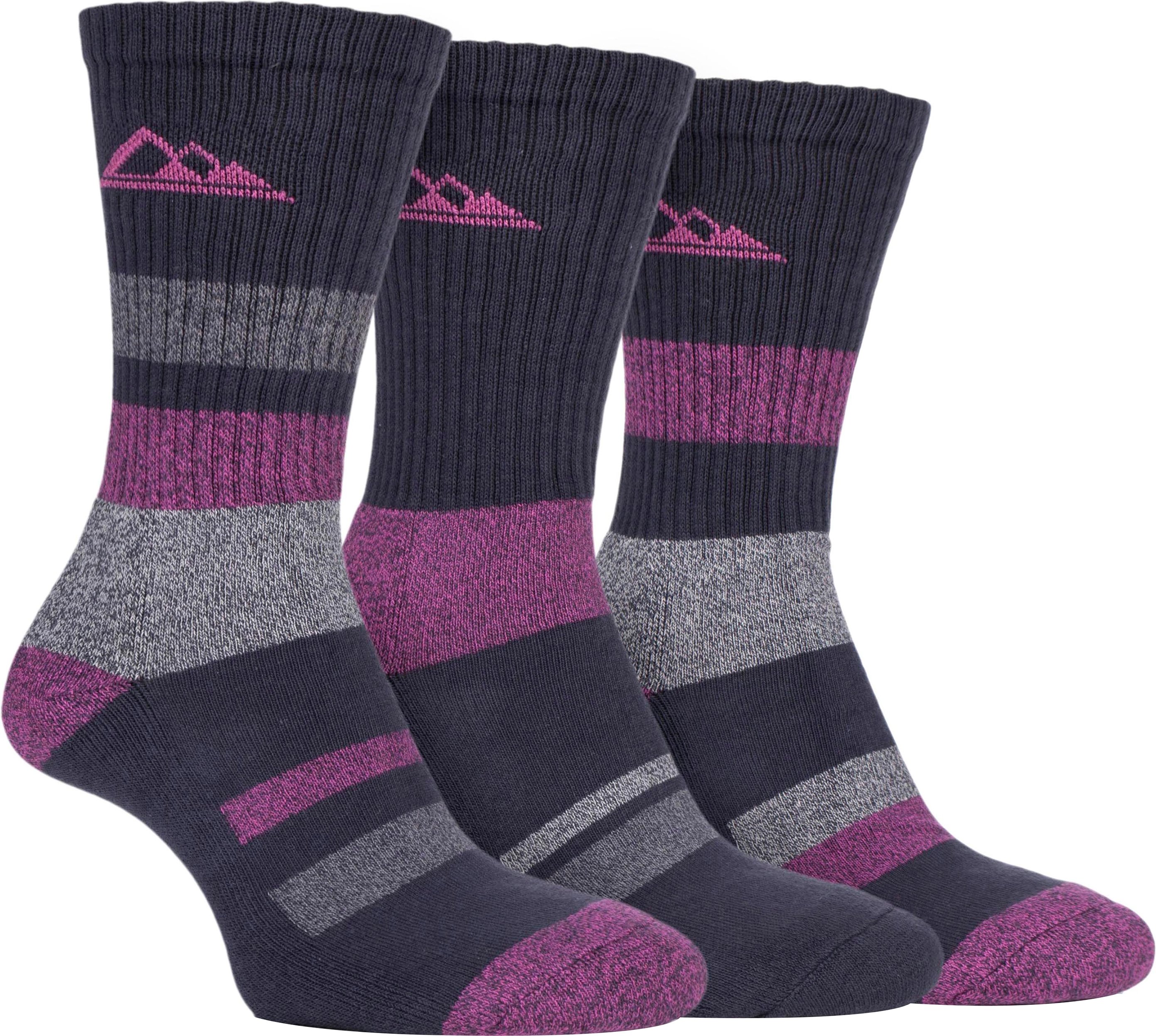3 Paar Damen Anti Blister Baumwolle Wandern Socken mit gepolsterter Sohle