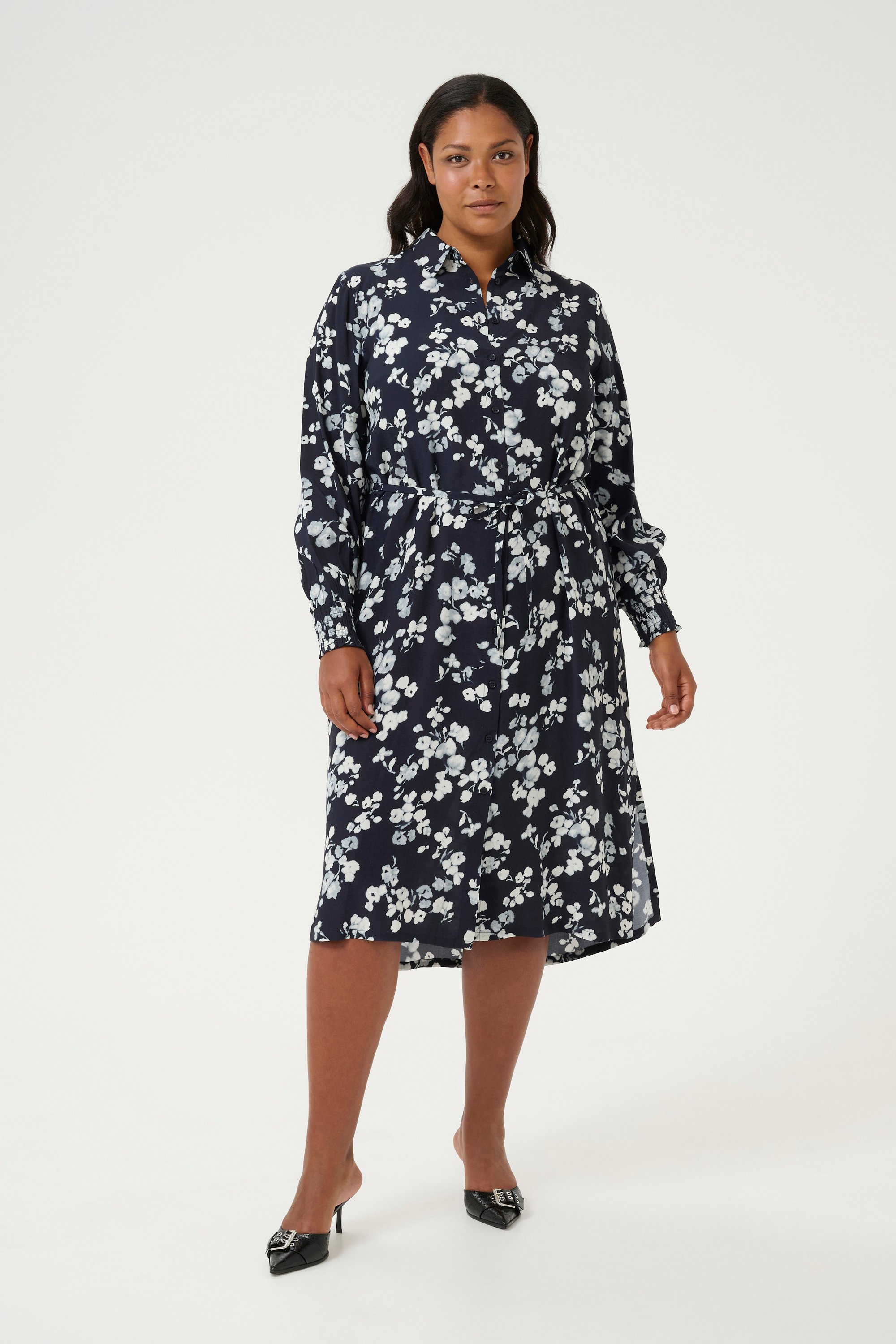 Kleid Loose fit Marine Flower dark blue