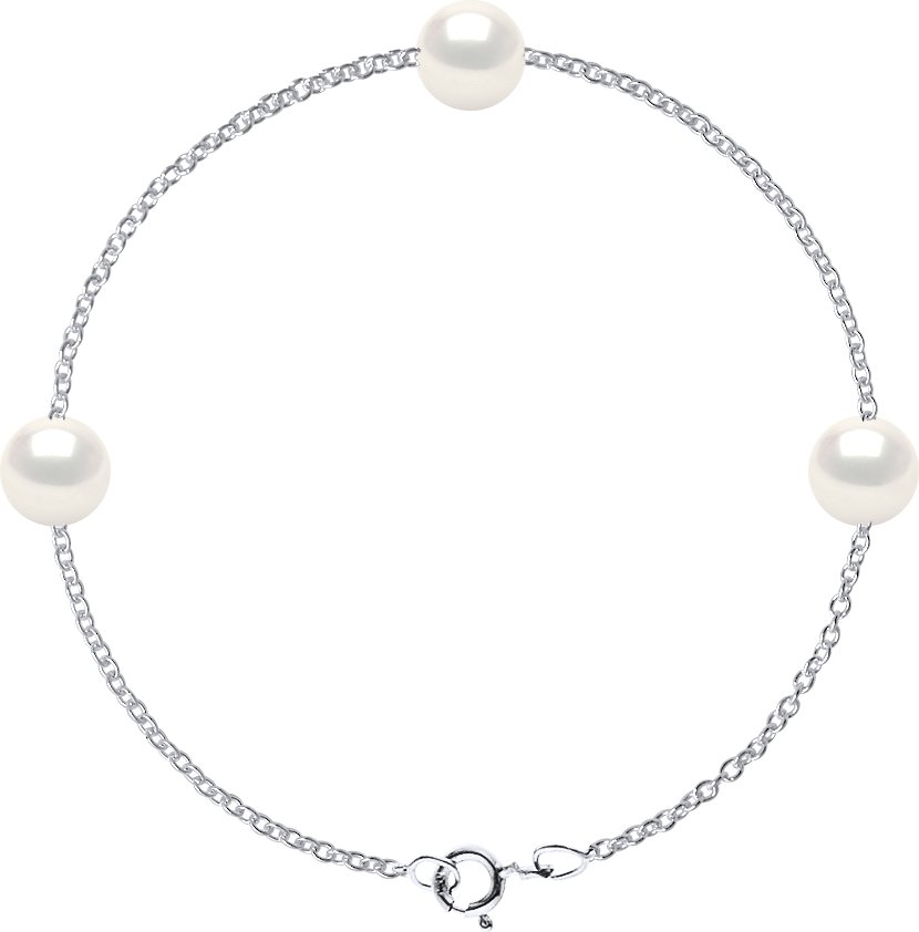 DIADEMA - Armband - Silber und echte Süßwasserperlen - Weiß