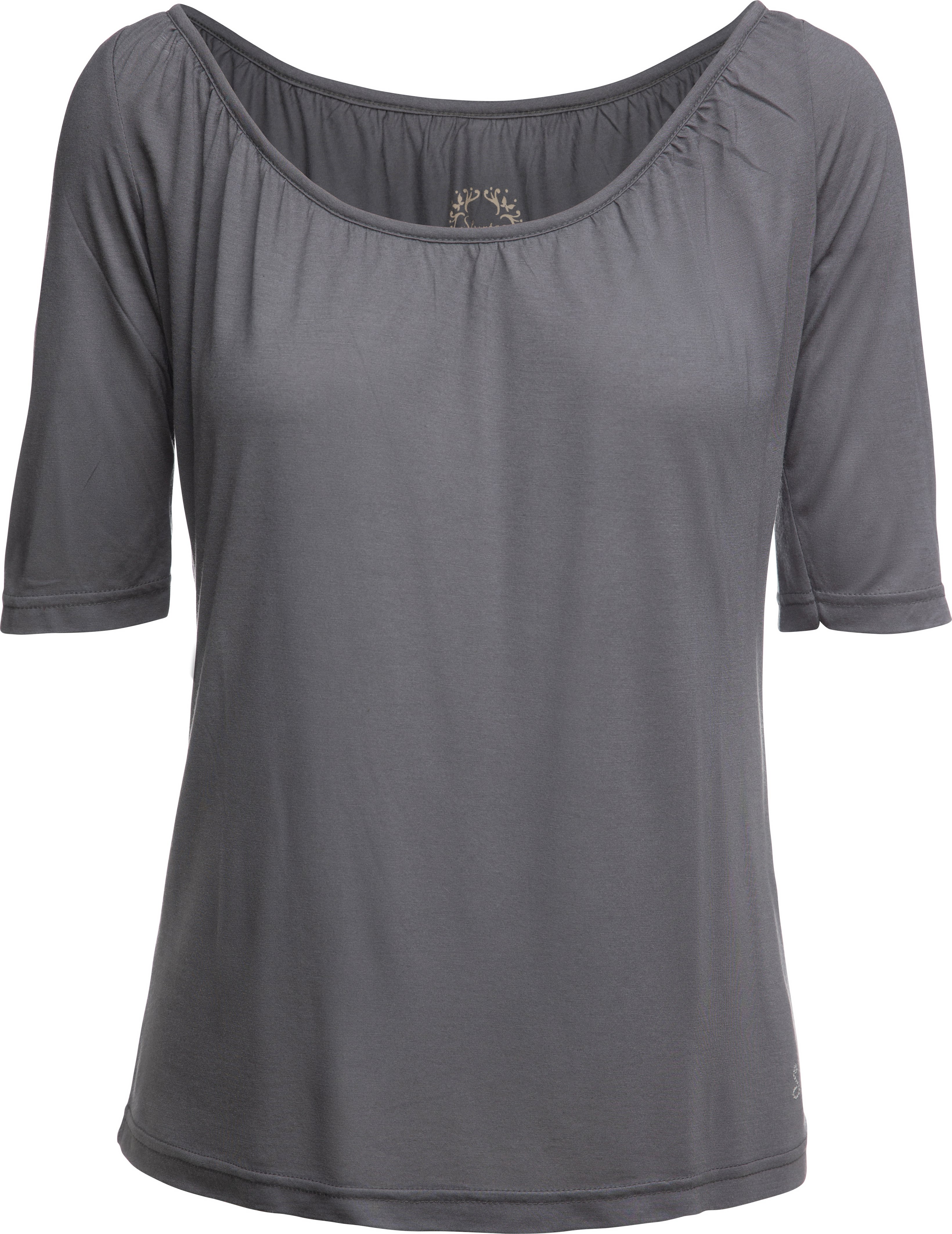 Kurzärmeliges dunkelgraues Top